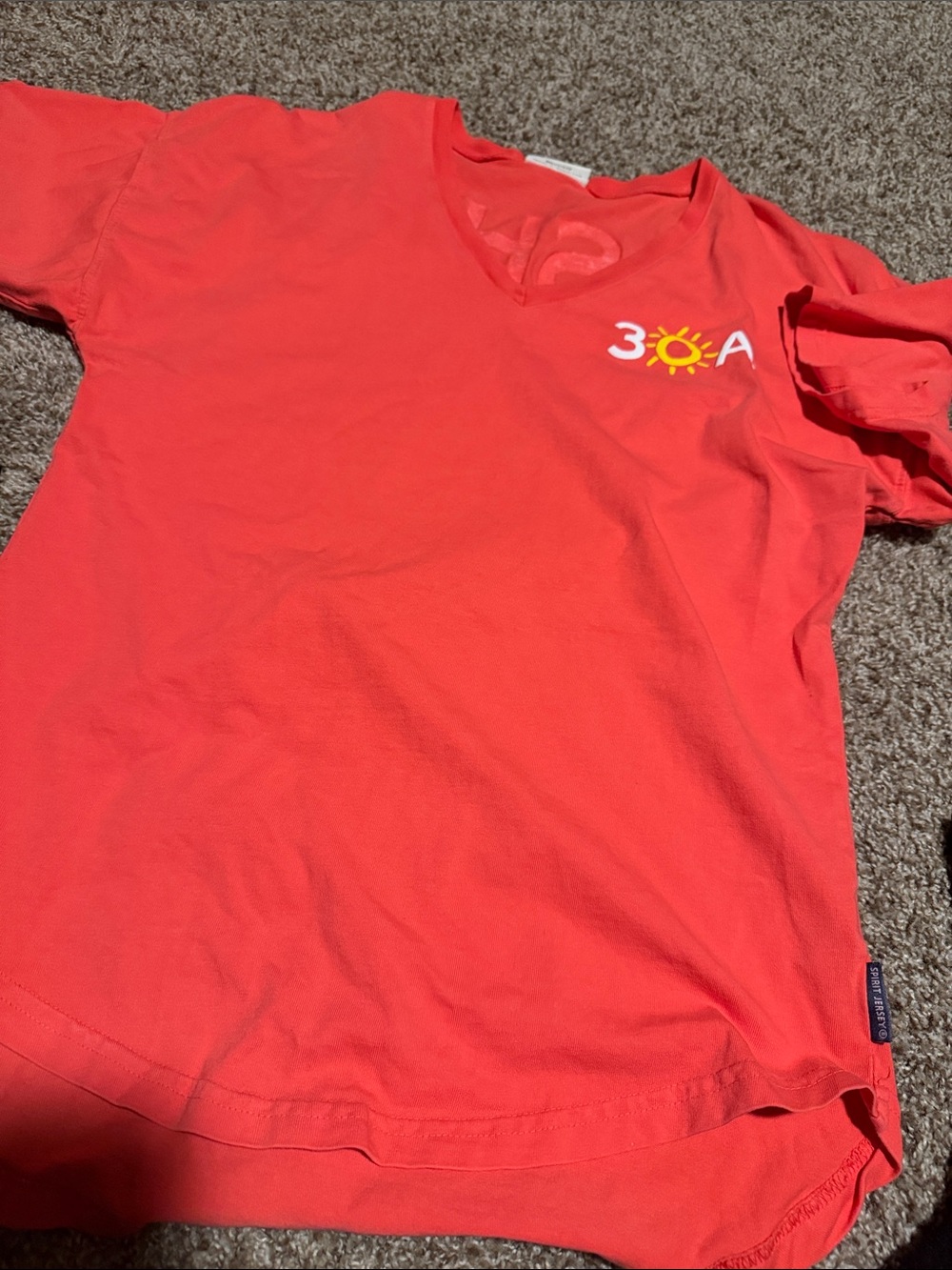 30A Life Shines Spirit Jersey (XS) in coral and white